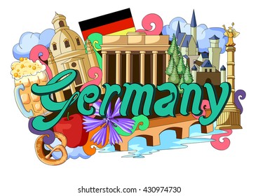 vector illustration of Doodle showing Architecture and Culture of Germany