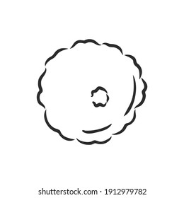 Vektorgrafik Doodle Skizze handgezeichnet Patisson. Einzeln auf weißem Hintergrund. Das Konzept der Ernte. Vintage Retro Stil. Gelbe reife große Squash. Patisson, Vektorgrafik
