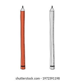 Vector illustration. Doodle sketch of pencil