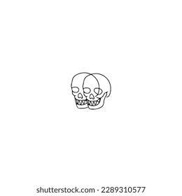 vector illustration doodle skull concept