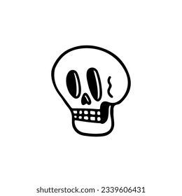 vector illustration doodle skull concept