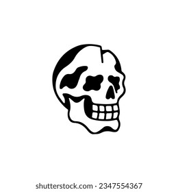 vector illustration doodle skull concept