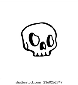vector illustration doodle skull outline