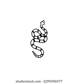 vector illustration doodle snake concept