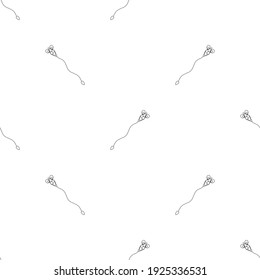 Vector illustration. Doodle snake isolated on white background. Seamless pattern.