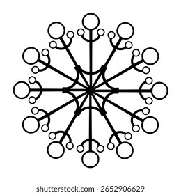 Vector illustration of doodle snowflake. Winter Christmas decor element.