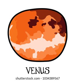 Vector illustration. Doodle of solar system planet venus