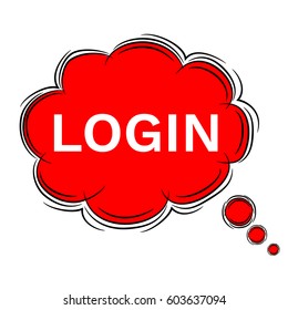 Vector Illustration Doodle of speech bubble LOGIN . EPS8 .