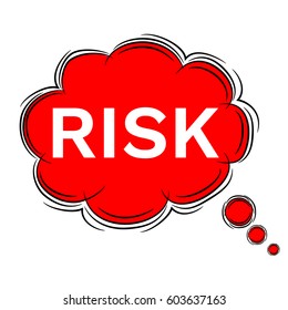 Vector Illustration Doodle of speech bubble RISK . EPS8 .
