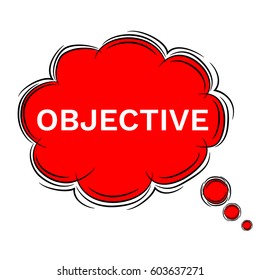 Vector Illustration Doodle of speech bubble OBJECTIVE . EPS8 .