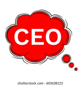 Vector Illustration Doodle of speech bubble CEO . EPS8 .