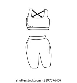 Vector illustration doodle sport suit in hand draw style