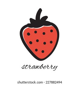 Vector illustration. Doodle strawberry. Hand-drawn object isolated on white background. Easy paste to any background