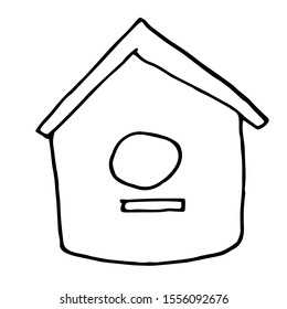 
vector illustration in doodle style birdhouse or bird feeder
