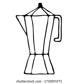 vector illustration in doodle style in black, kitchen utensils, tattoo, isolate on a white background