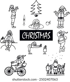 Ilustración vectorial en estilo doodle. Navidades. Se puede utilizar para tarjetas, libros, Sitios web.