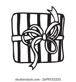 Vector illustration in doodle style. Christmas gift.
