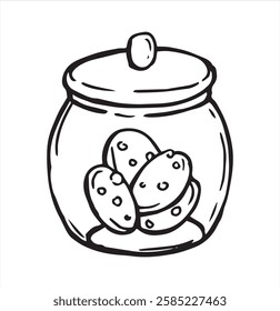 vector illustration in doodle style. cookie jar