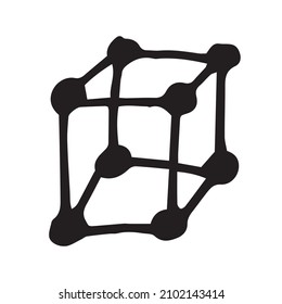 Ilustración vectorial del cubo estilo doodle