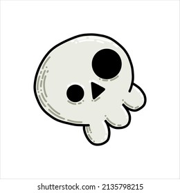 vector illustration in doodle style. cute skeleton, skull and bones. funny drawing cartoons 30s. halloween holiday