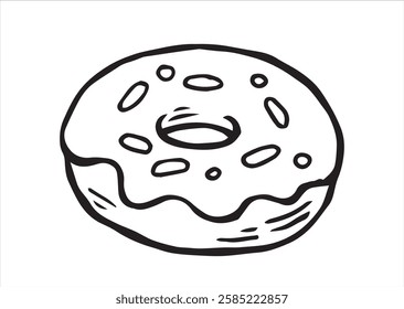 vector illustration in doodle style. donut