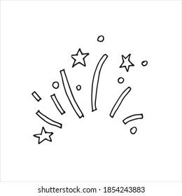 vector illustration in doodle style. festive firecracker. explosion, fireworks, christmas salute, new year holiday.