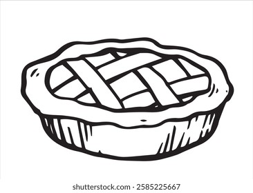 vector illustration in doodle style. homemade apple pie