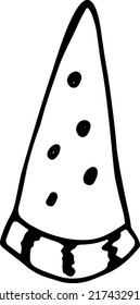 Vektorgrafik im Doodle-Stil. Ein Stück Wassermelone. Cute-Illustration, Lebensmittel, Beeren, Früchte