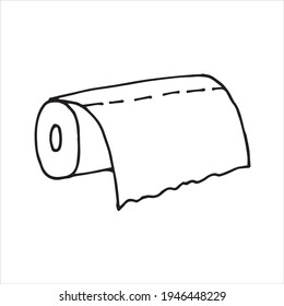 vector illustration in doodle style. roll of paper towels, napkins, toilet paper. simple drawing, subject of sanitation, hygiene. daily home use