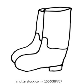 vector illustration in doodle style rubber boots