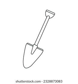 Vector illustration of a doodle style shovel. Isolated on white background