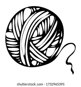 vector illustration in doodle style, thread for needlework isolate on a white background