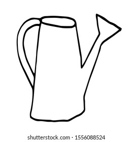 vector illustration in doodle style watering can for watering flowers