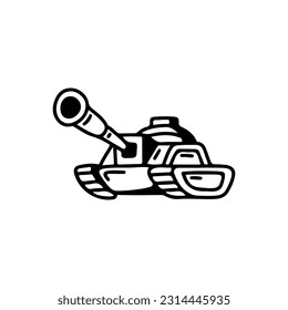 vector illustration doodle tank concept