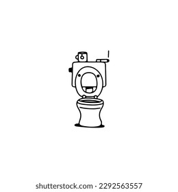 vector illustration doodle toilet concept