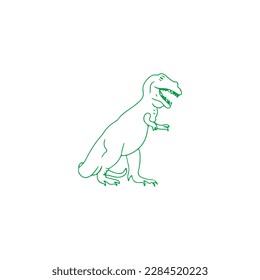 vector illustration of doodle trex funny