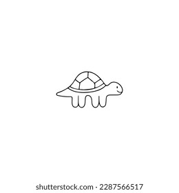 vector illustration doodle turtle concept