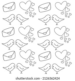 Vector illustration Doodle various Elements Animals Plant Cats Pattern,Cute sketches