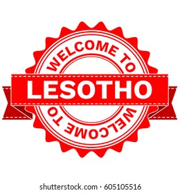 Vector Illustration Doodle of WELCOME TO COUNTRY LESOTHO . EPS8 .