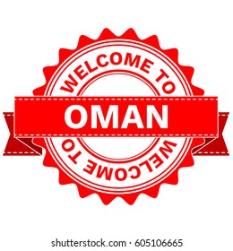Vector Illustration Doodle of WELCOME TO COUNTRY OMAN . EPS8 .