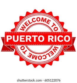Vector Illustration Doodle of WELCOME TO COUNTRY PUERTO RICO . EPS8 .