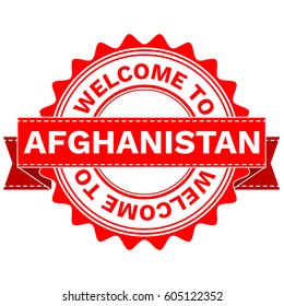 Vector Illustration Doodle of WELCOME TO COUNTRY AFGHANISTAN . EPS8 .