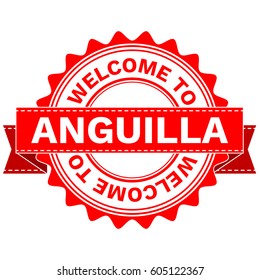 Vector Illustration Doodle of WELCOME TO COUNTRY ANGUILLA . EPS8 .