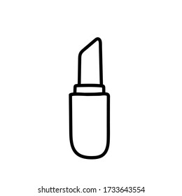 Ilustración vectorial de la barra de labios de una mujer. Aislado sobre fondo blanco. 