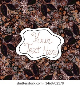 Vector illustration. Doodles pattern for wrapping paper. Seamless pattern Abstract nice background. White, black and brown on colors.