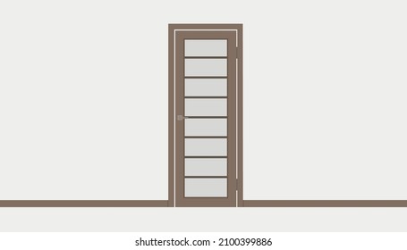 Vector illustration of door in flat style design, on white background 