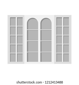 Vector illustration of door and front icon. Set of door and wooden stock symbol for web.