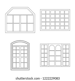 Vector illustration of door and front logo. Collection of door and wooden stock vector illustration.