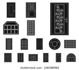 Vector illustration of door and front sign. Collection of door and wooden stock vector illustration.