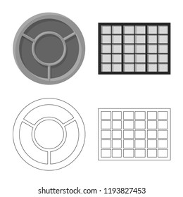 Vector illustration of door and front symbol. Collection of door and wooden vector icon for stock.